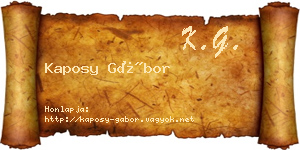Kaposy Gábor névjegykártya