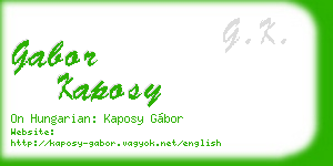 gabor kaposy business card
