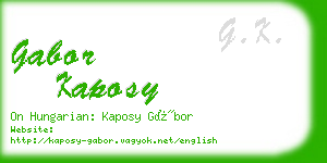gabor kaposy business card